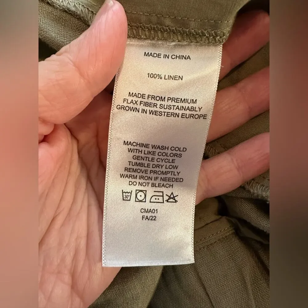 Quince 100% European Linen Pants XL Army